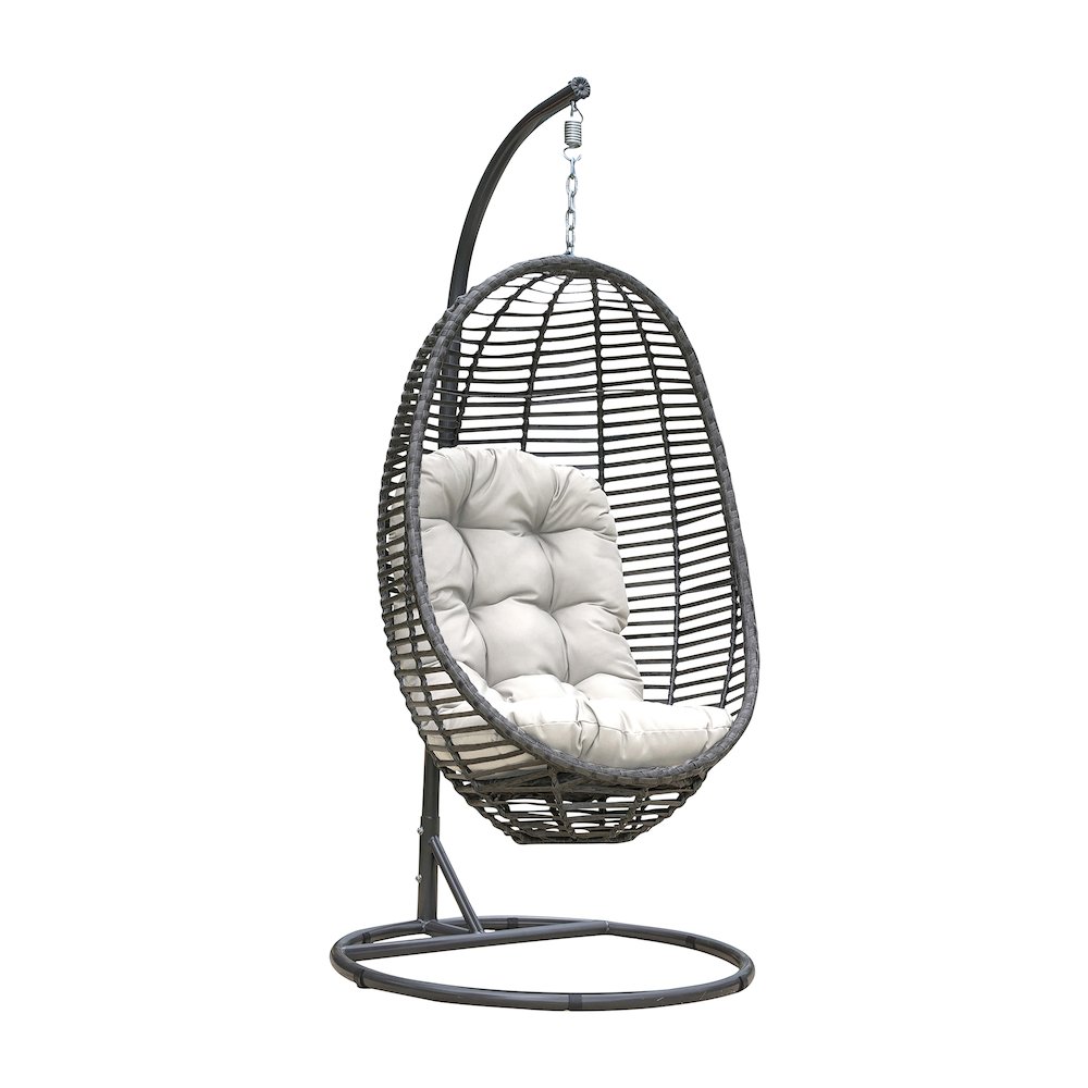 Panama Jack Graphite 2-Piece Hanging Chair with Cushion. Picture 1