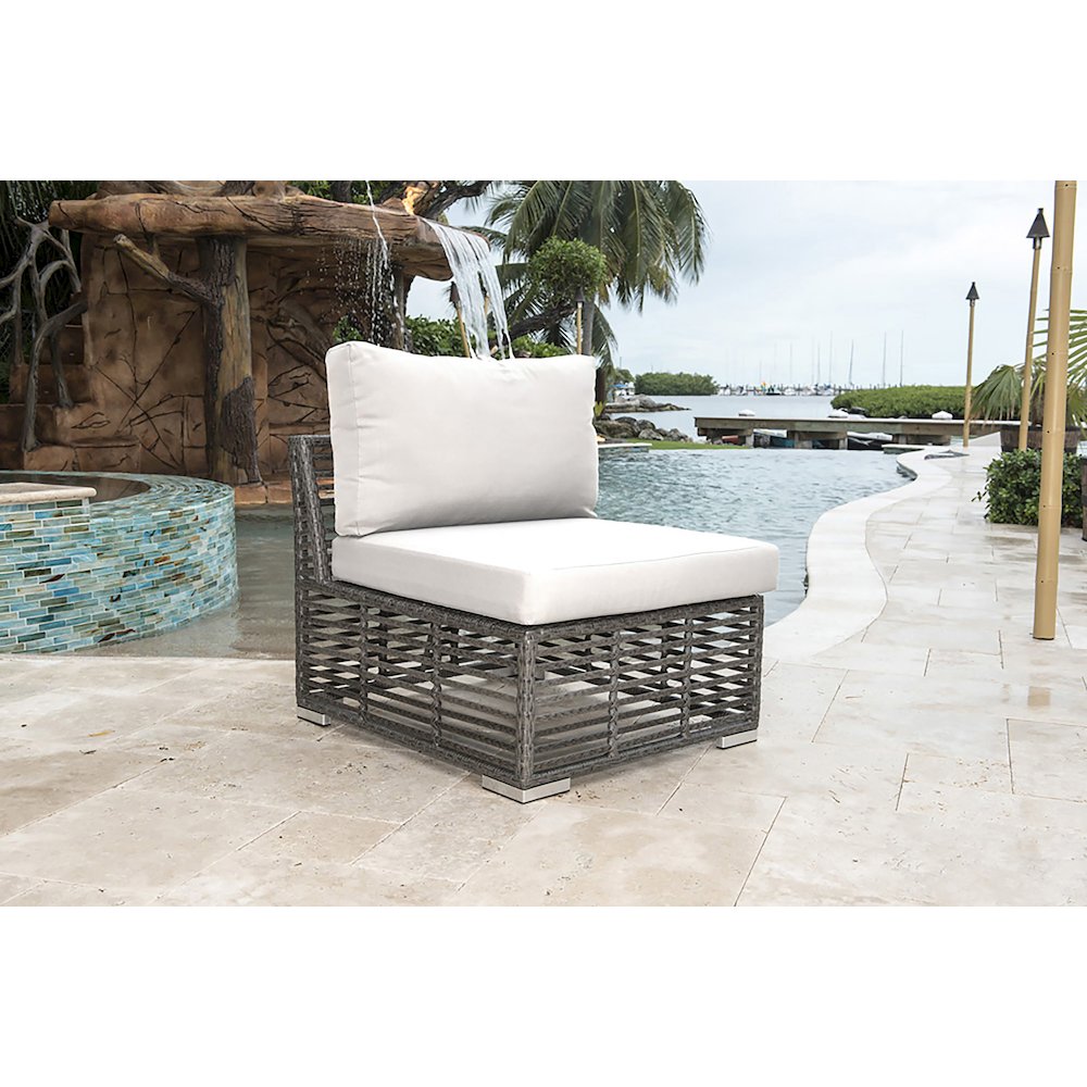 Panama Jack Graphite Modular Armless Chair with Cushions. Picture 2