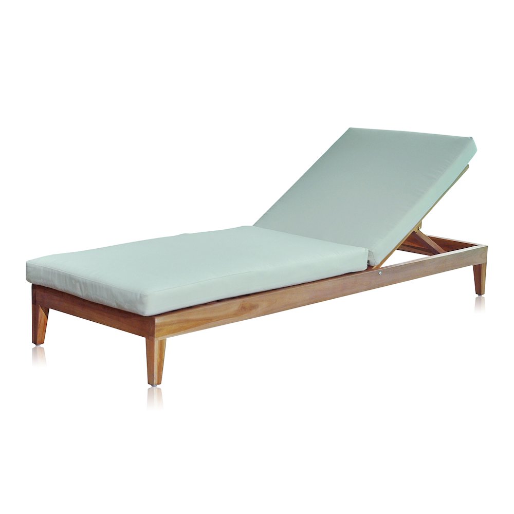 Panama Jack Bali Teak Chaise Lounge with Cushion. Picture 1