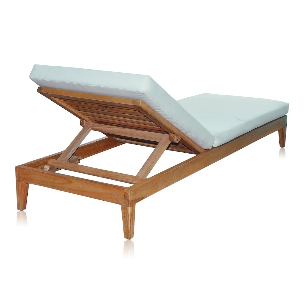Panama Jack Bali Teak Chaise Lounge with Cushion. Picture 2