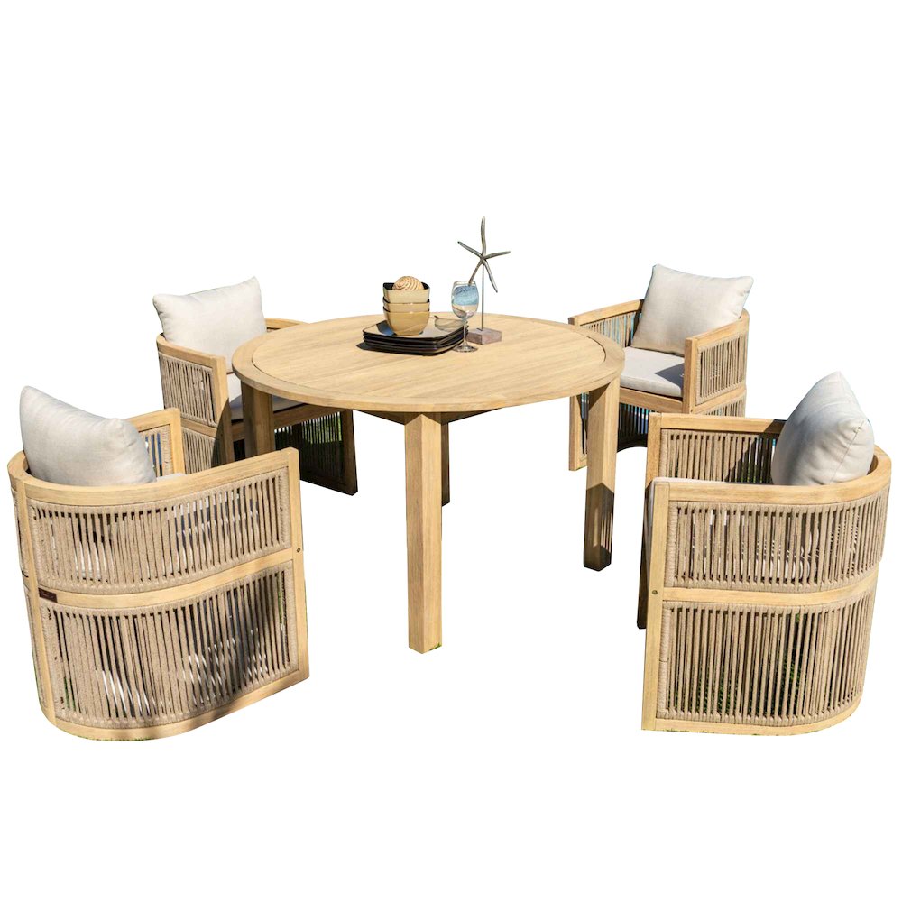Panama Jack Cabo 5-Piece Barrel Round Dining Set. Picture 1