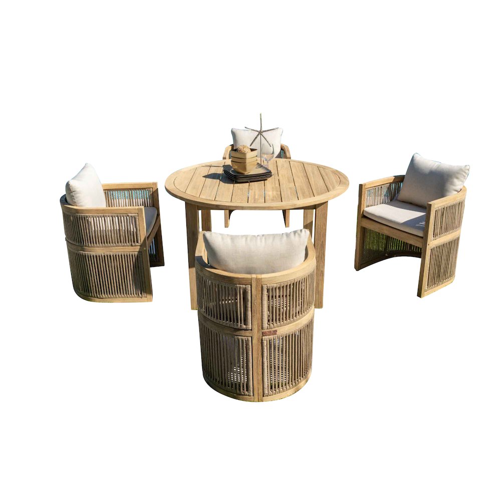 Panama Jack Cabo 5-Piece Barrel Round Dining Set. Picture 11