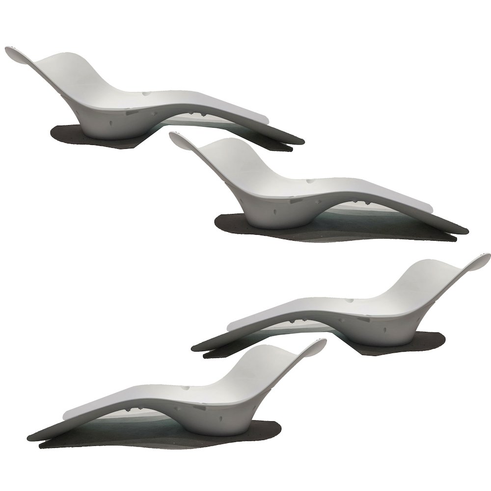 Panama Jack Set of 4 Wave In-Pool Chaise Lounger. Picture 1