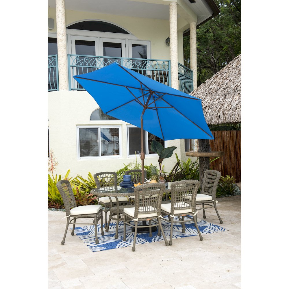 Panama Jack Blue 9 Ft Alum Patio Umbrella W/Crank. Picture 3