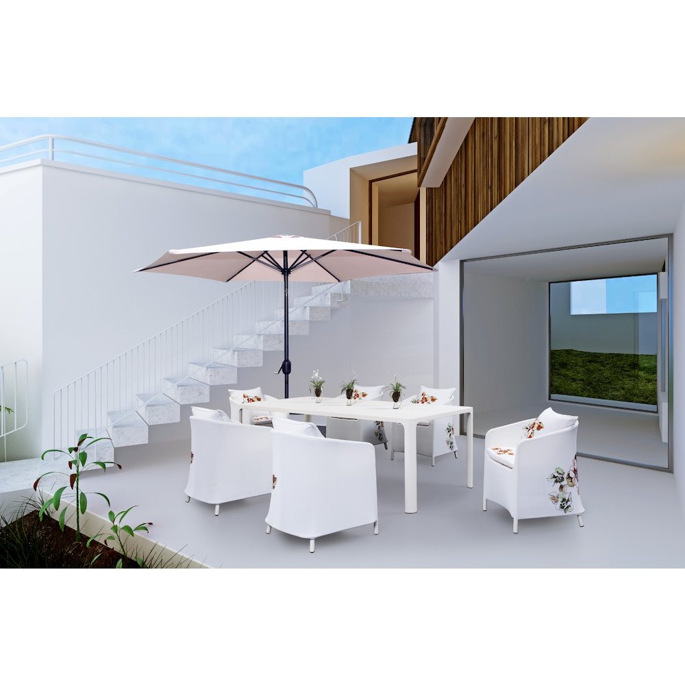 Panama Jack Grey 9 Ft Alum Patio Umbrella W/Crank. Picture 3