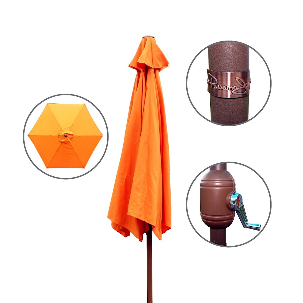 Panama Jack Orange 9 Ft Alum Patio Umbrella W/Crank. Picture 2
