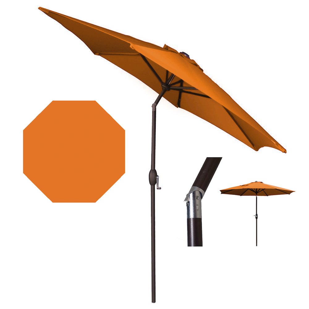 Panama Jack Orange 9 Ft Alum Patio Umbrella W/Crank. Picture 3