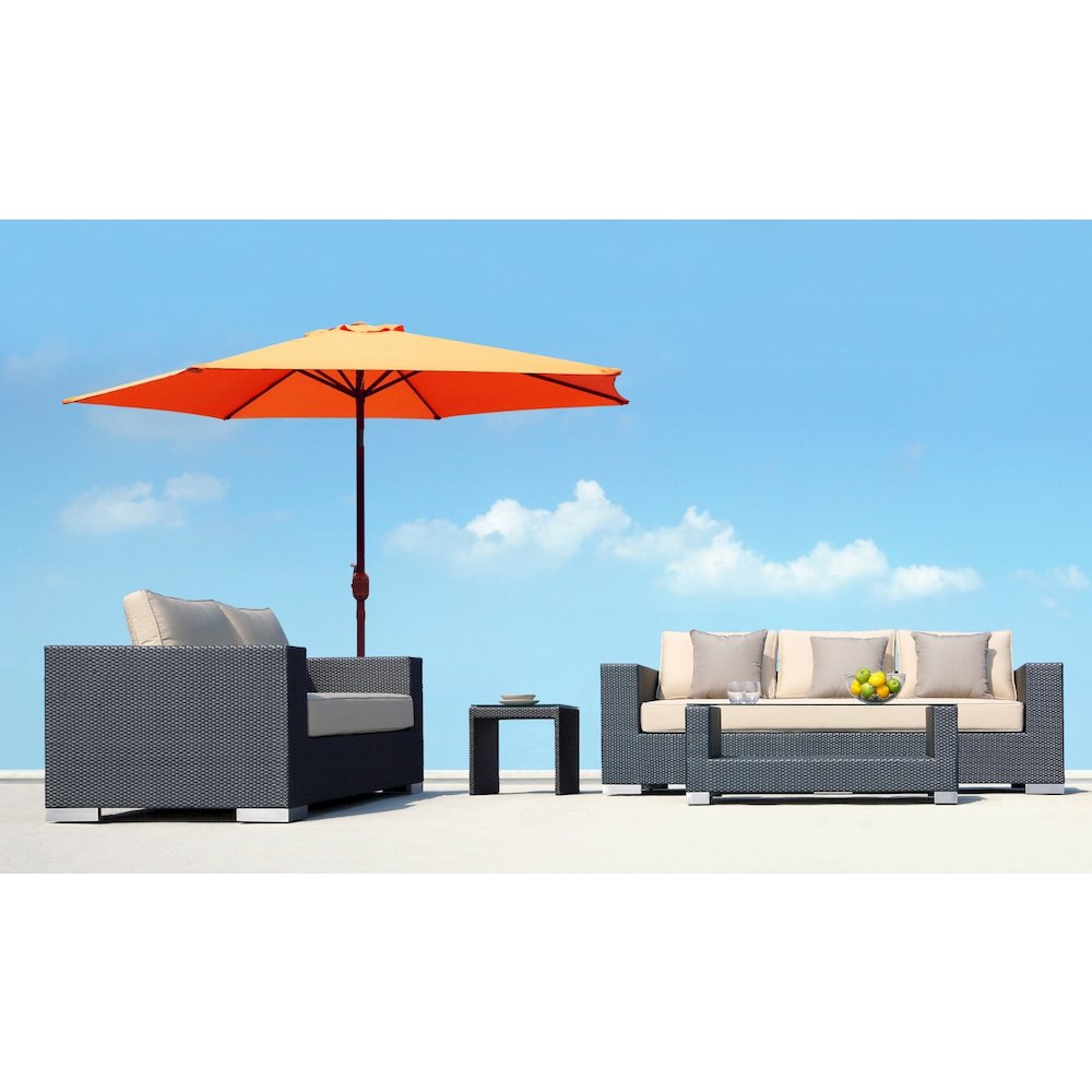 Panama Jack Orange 9 Ft Alum Patio Umbrella W/Crank. Picture 4