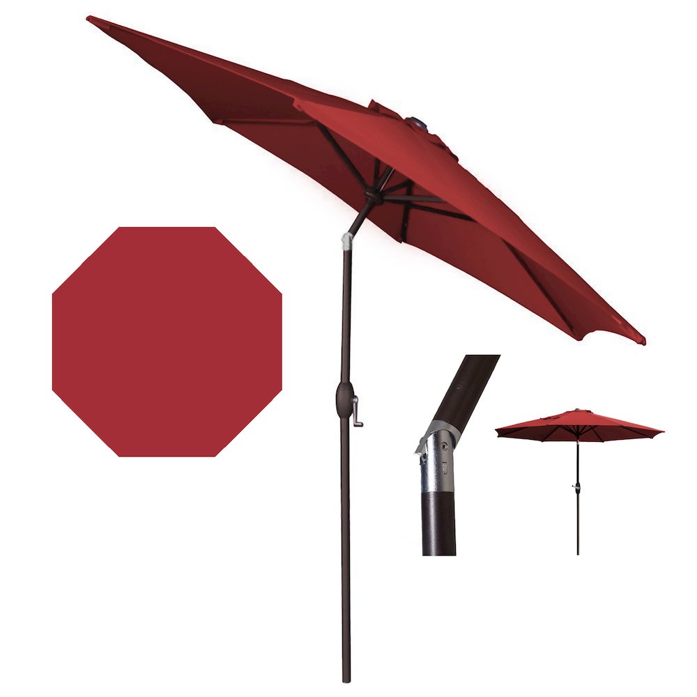 Panama Jack Red 9 Ft Alum Patio Umbrella W/Crank. Picture 3