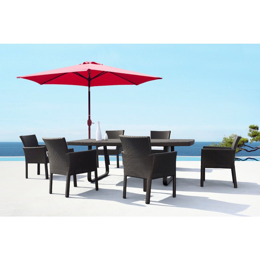 Panama Jack Red 9 Ft Alum Patio Umbrella W/Crank. Picture 4