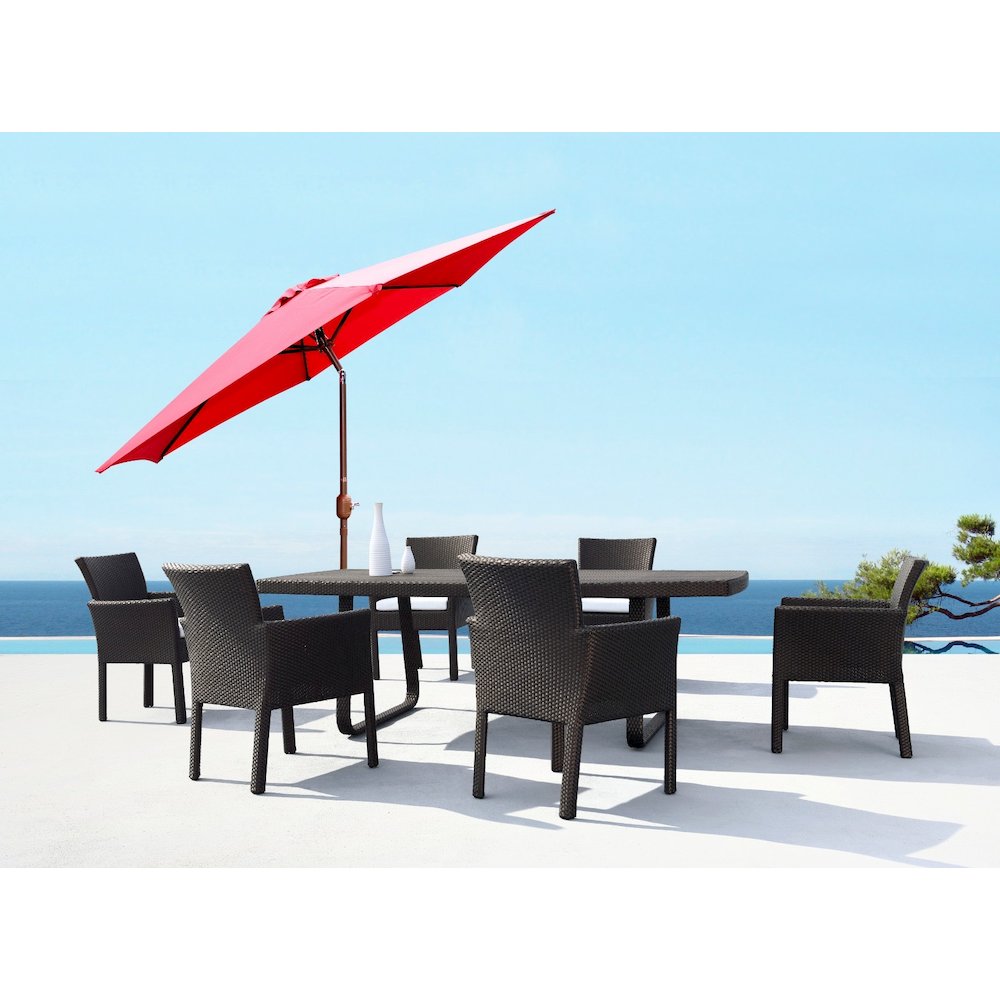 Panama Jack Red 9 Ft Alum Patio Umbrella W/Crank. Picture 5
