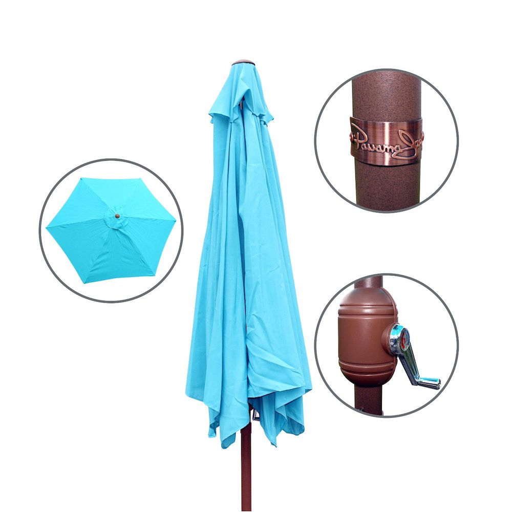 Panama Jack Teal 9 Ft Alum Patio Umbrella W/Crank. Picture 2