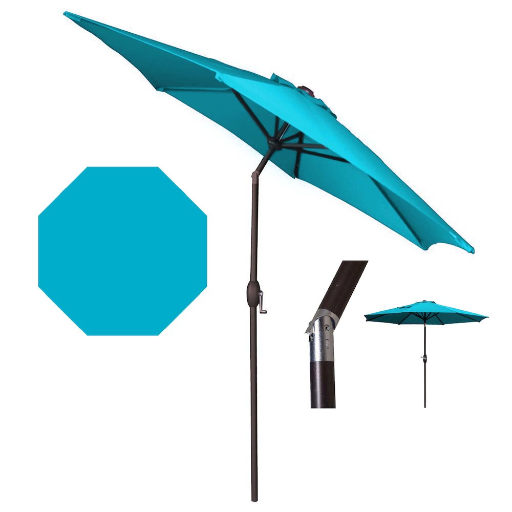 Panama Jack Teal 9 Ft Alum Patio Umbrella W/Crank. Picture 3