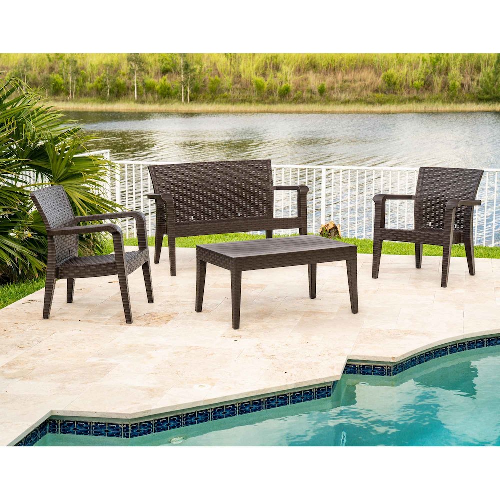 Alaska 4-Piece Seating Set - Brown. Picture 1