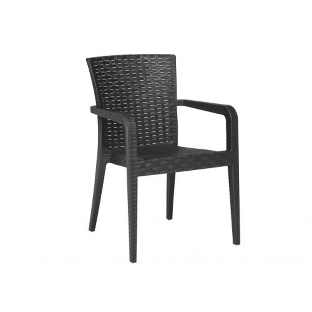 Alberta Set of 2 Stackable Armchair-Anthracite. Picture 2
