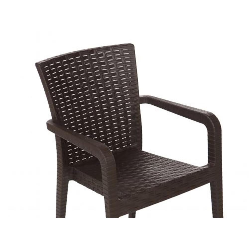 Alberta Set of 2 Stackable Armchair-Brown. Picture 2