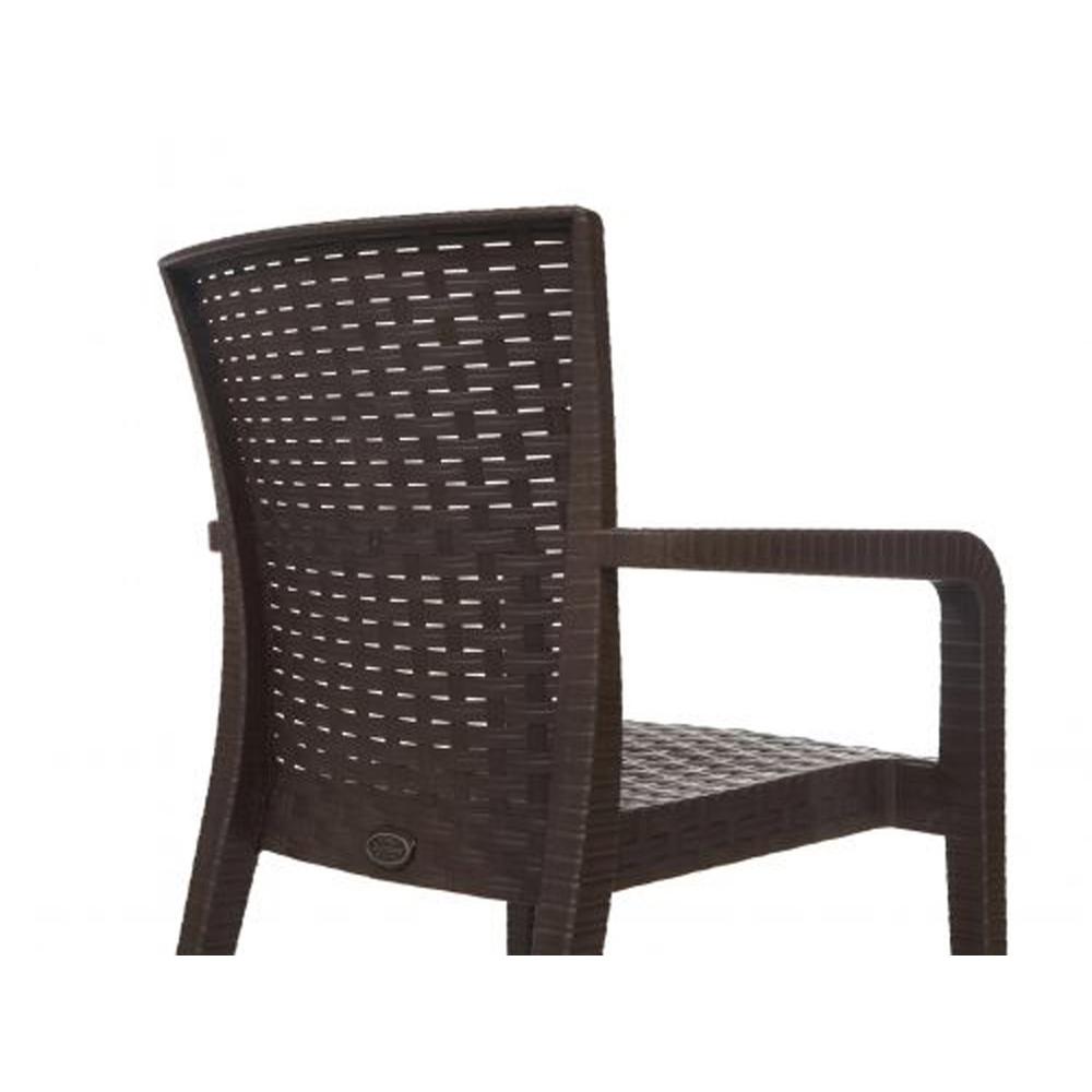 Alberta Set of 2 Stackable Armchair-Brown. Picture 3