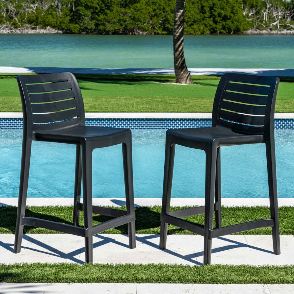Leva Set of 2 Barstools - Anthracite. Picture 2