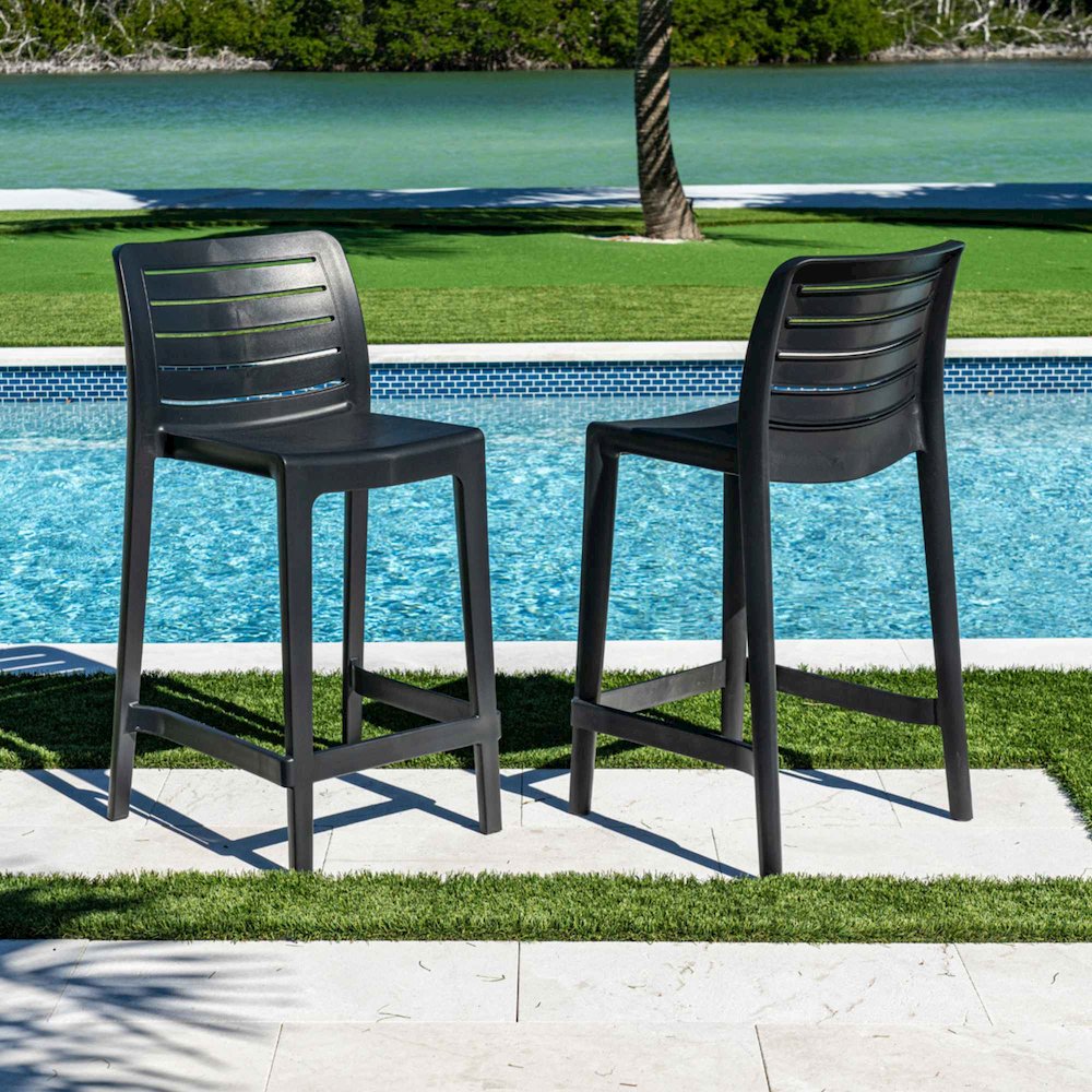 Leva Set of 2 Barstools - Anthracite. Picture 3