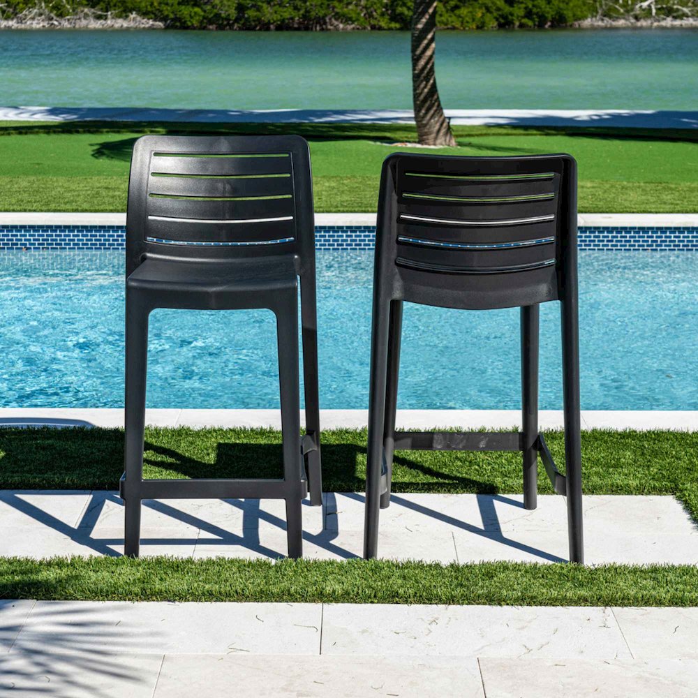 Leva Set of 2 Barstools - Anthracite. Picture 4