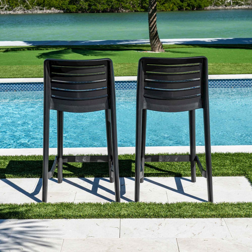 Leva Set of 2 Barstools - Anthracite. Picture 5