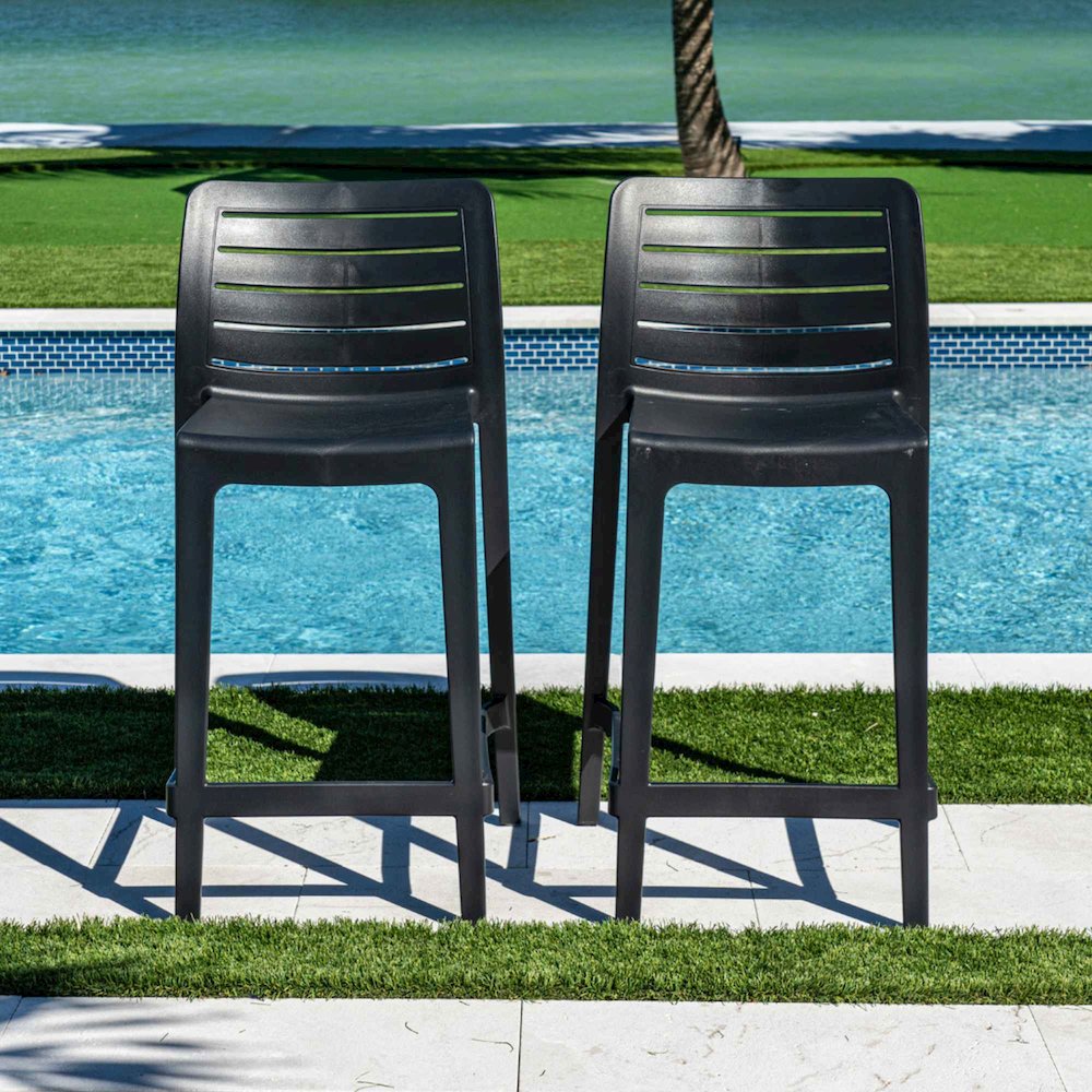 Leva Set of 2 Barstools - Anthracite. Picture 6