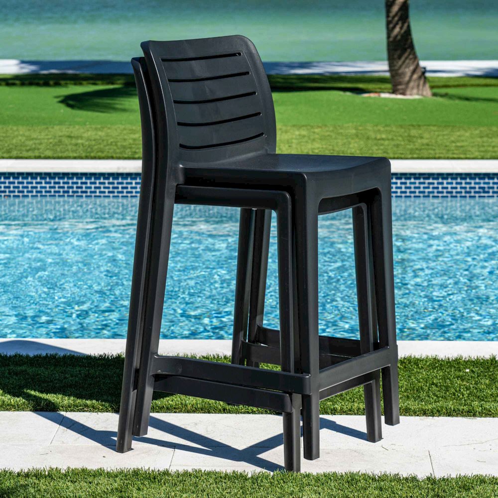Leva Set of 2 Barstools - Anthracite. Picture 7