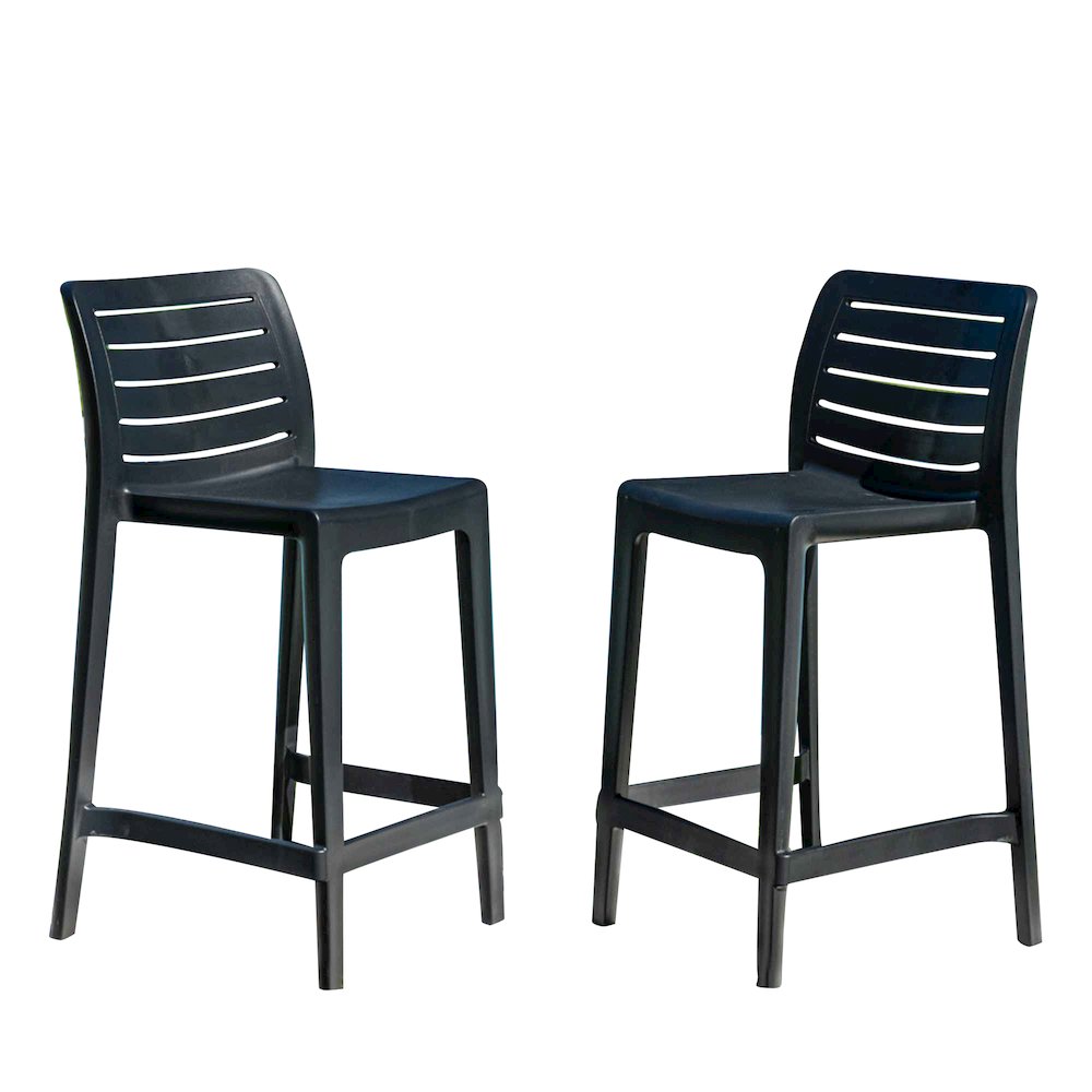 Leva Set of 2 Barstools - Anthracite. Picture 1