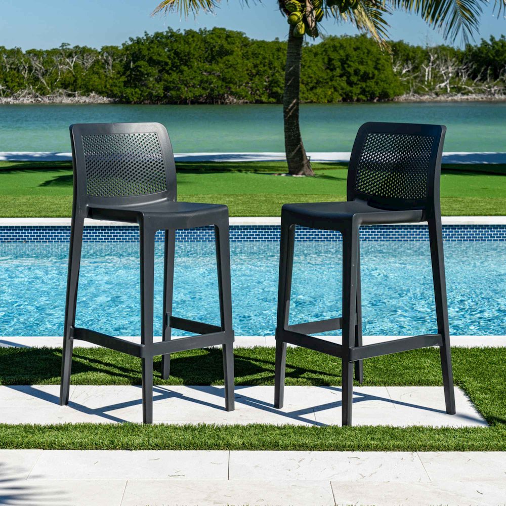 Lisa Set of 2 Barstools - Anthracite. Picture 2