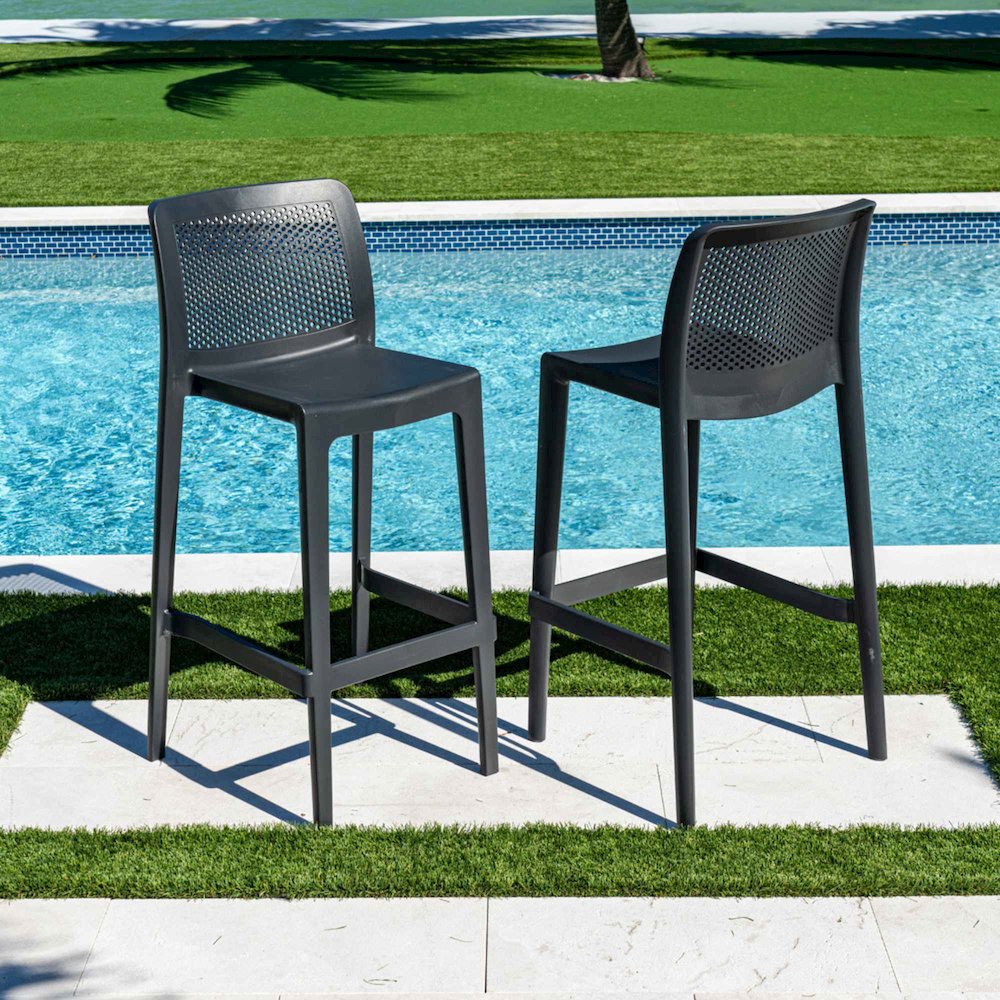 Lisa Set of 2 Barstools - Anthracite. Picture 3