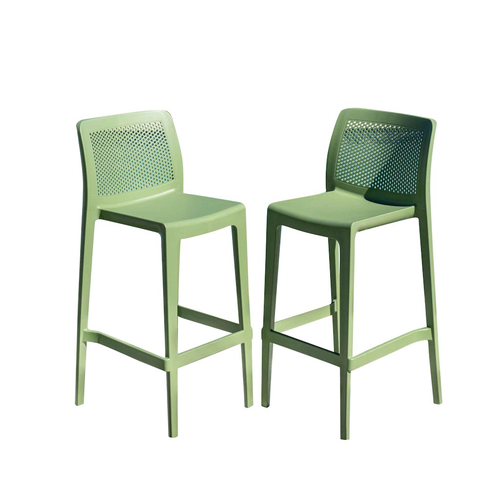 Lisa Set of 2 Barstools - Green. Picture 7