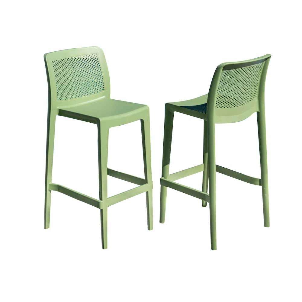 Lisa Set of 2 Barstools - Green. Picture 1