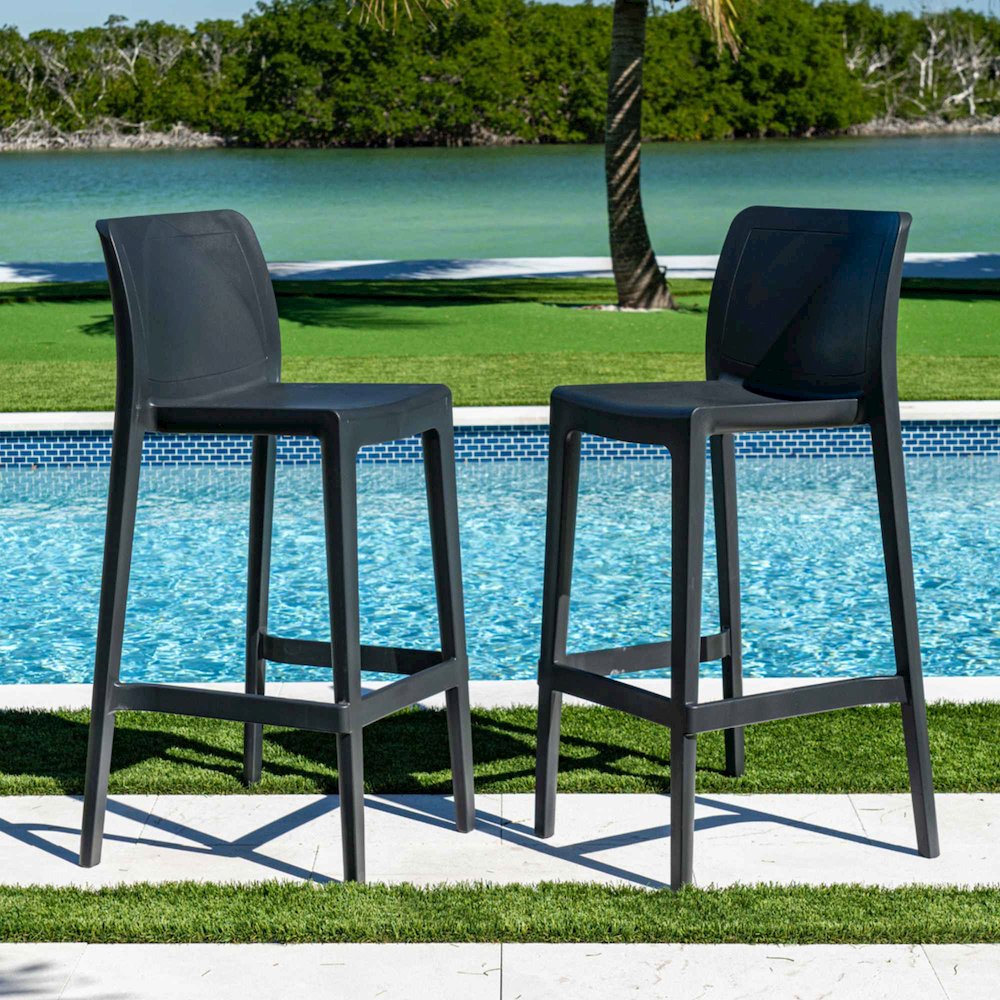 Luna Set of 2 Barstools - Anthracite. Picture 2