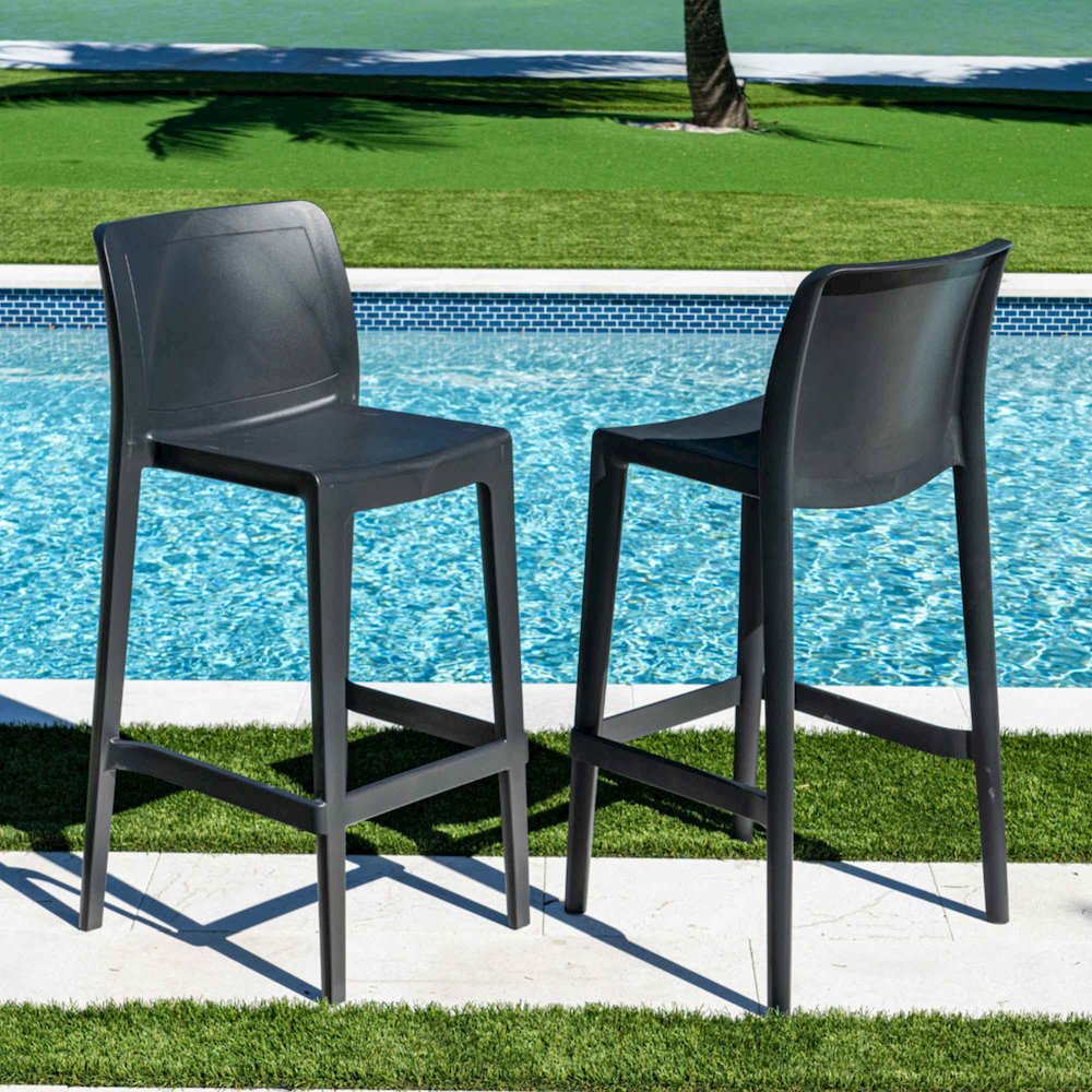 Luna Set of 2 Barstools - Anthracite. Picture 3