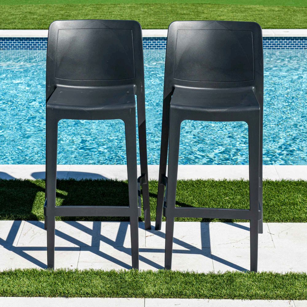 Luna Set of 2 Barstools - Anthracite. Picture 4