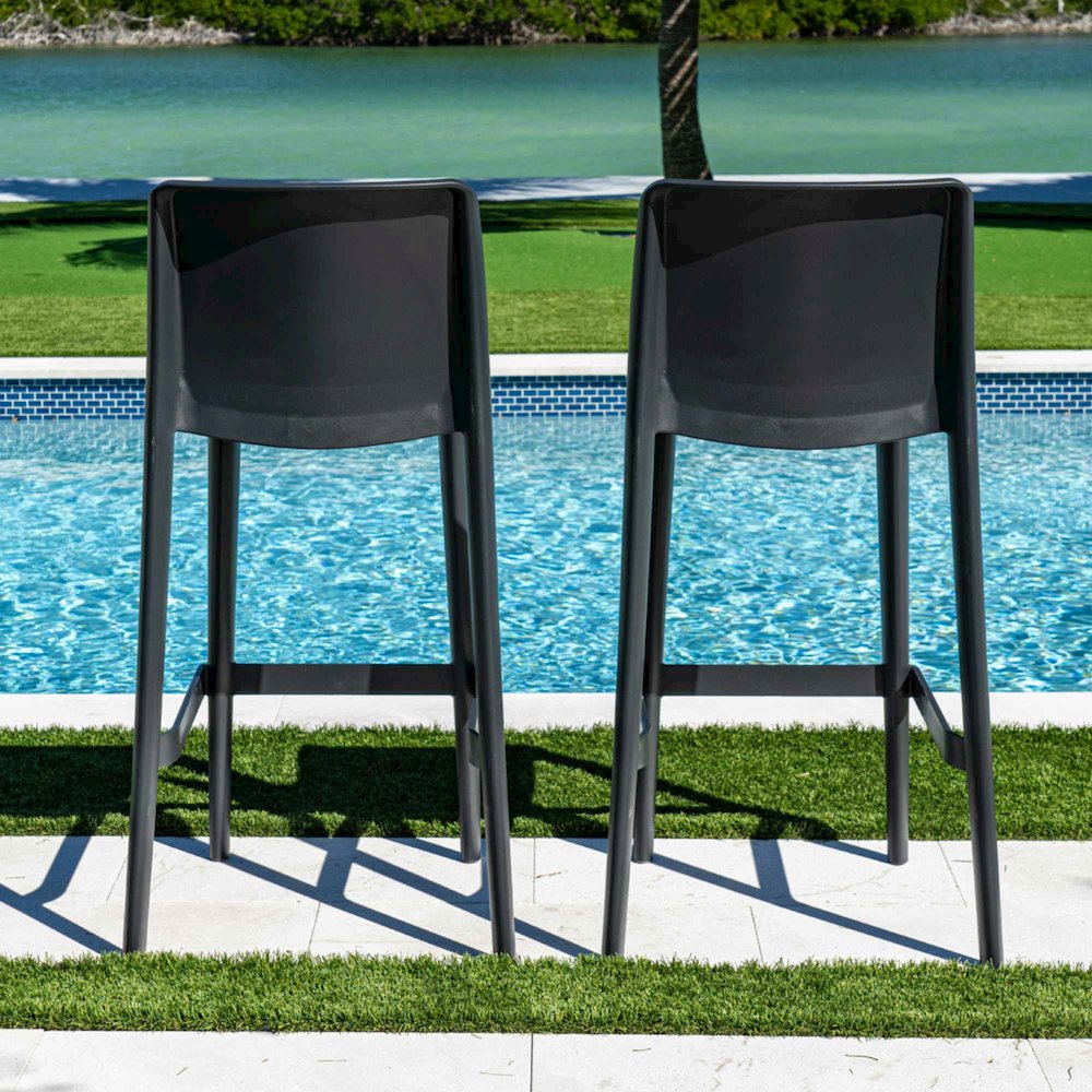 Luna Set of 2 Barstools - Anthracite. Picture 5