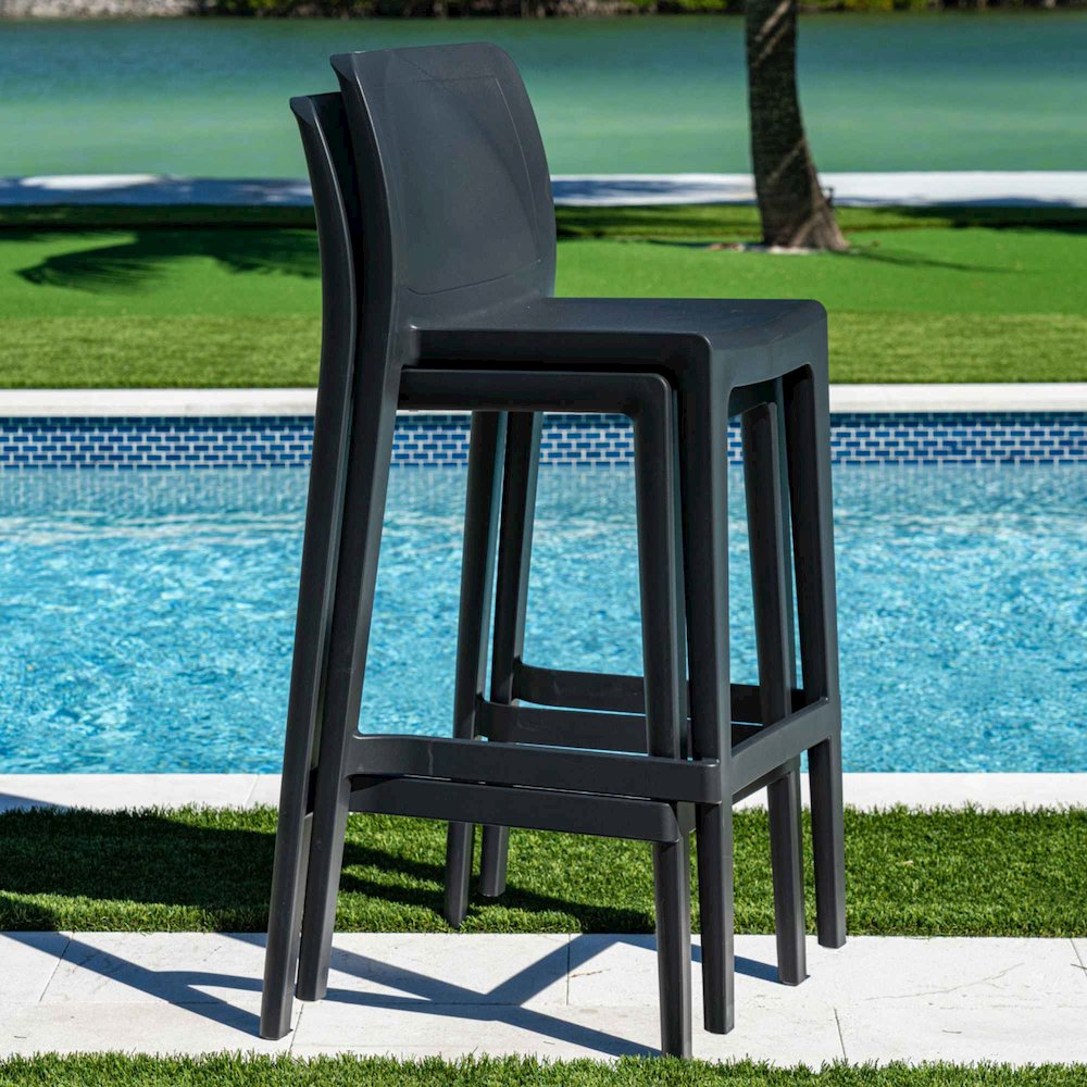 Luna Set of 2 Barstools - Anthracite. Picture 6