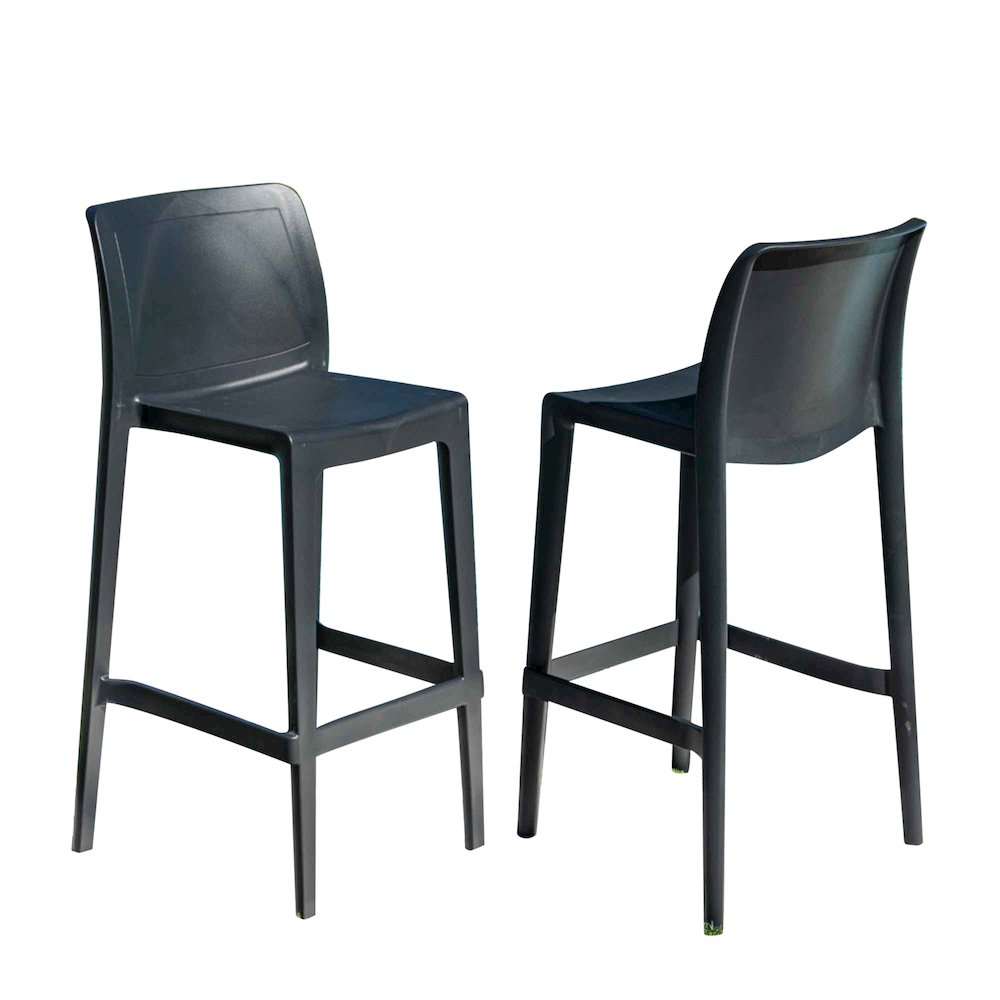 Luna Set of 2 Barstools - Anthracite. Picture 1
