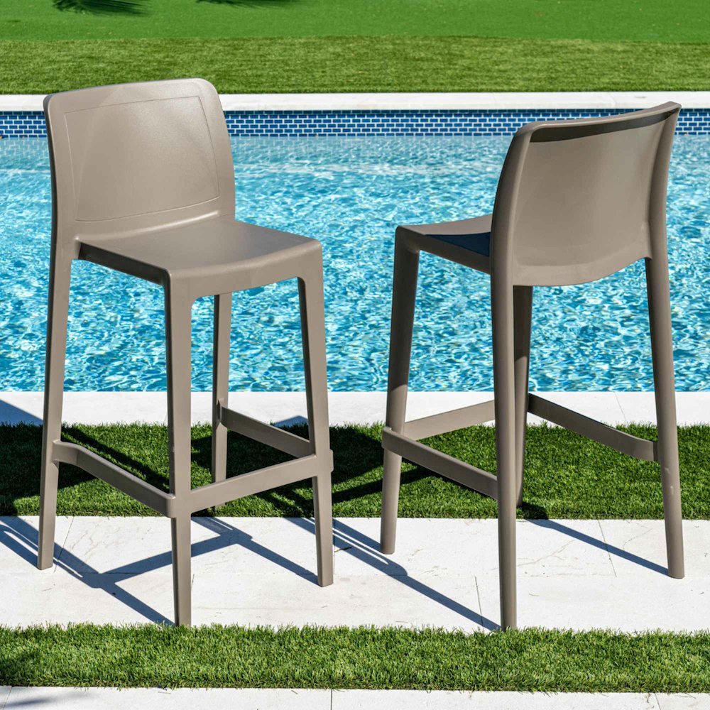 Luna Set of 2 Barstools - Cappuccino. Picture 2