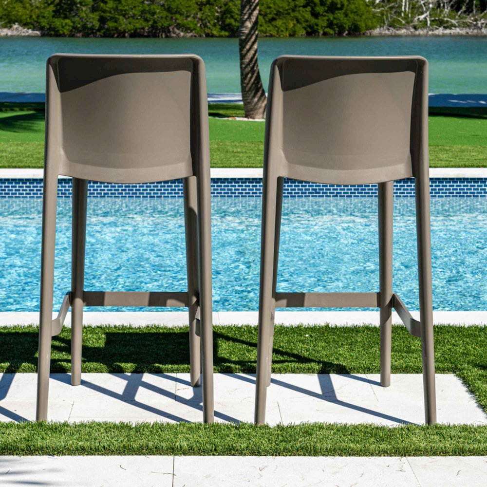 Luna Set of 2 Barstools - Cappuccino. Picture 4