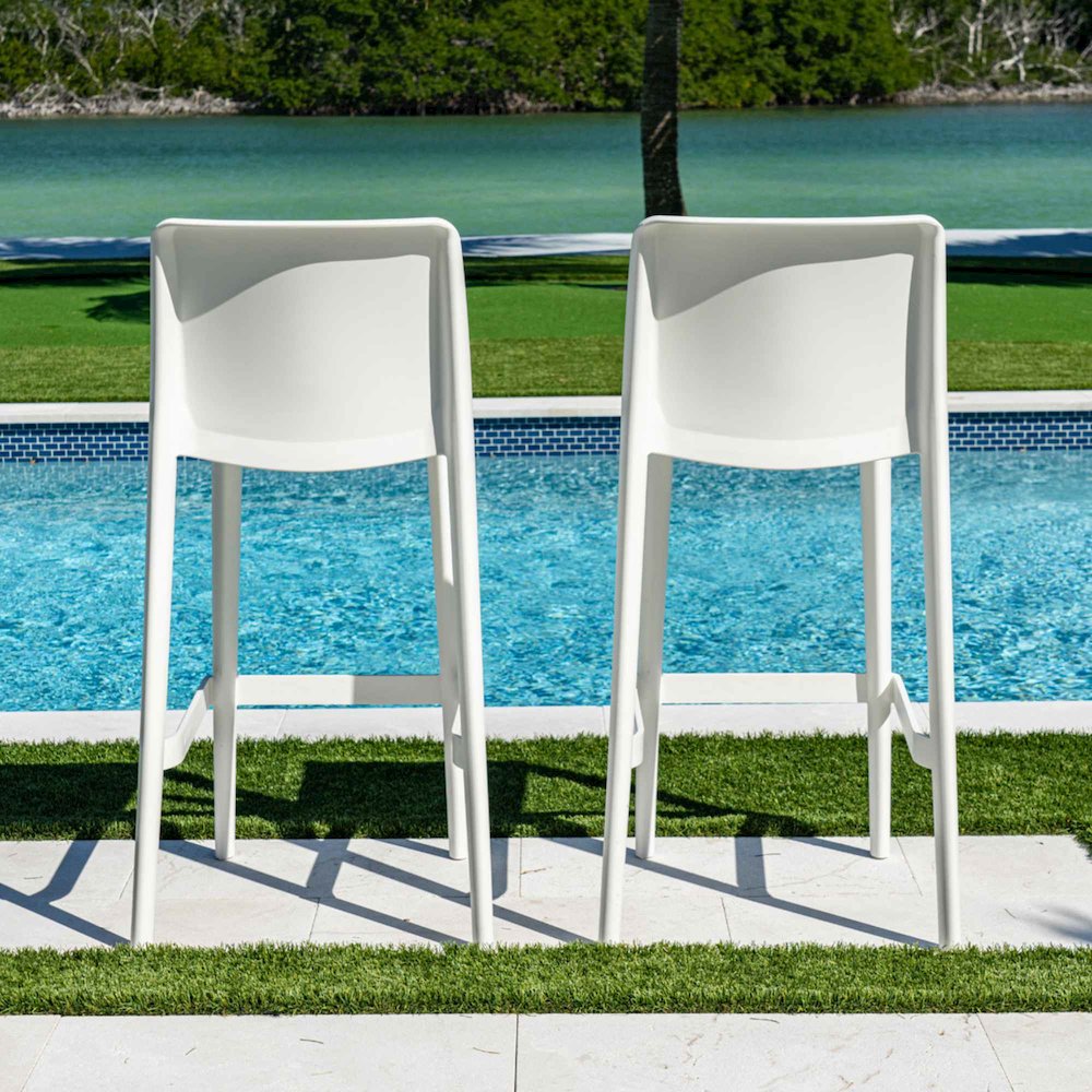 Luna Set of 2 Barstools - White. Picture 4