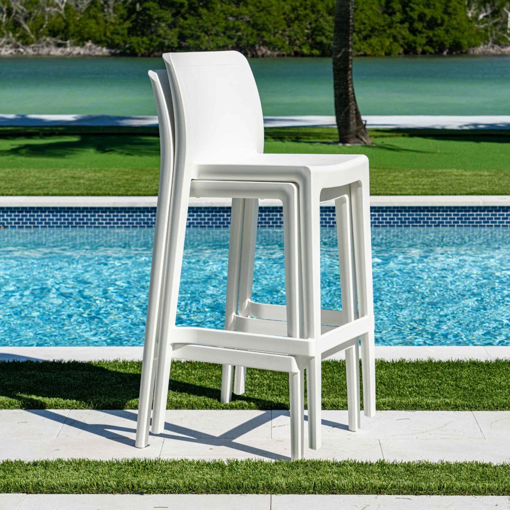 Luna Set of 2 Barstools - White. Picture 6