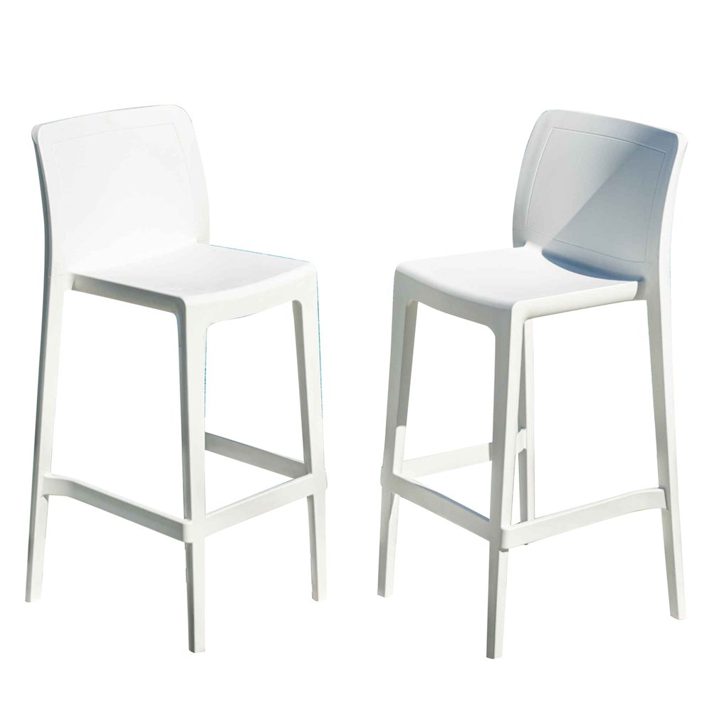 Luna Set of 2 Barstools - White. Picture 7