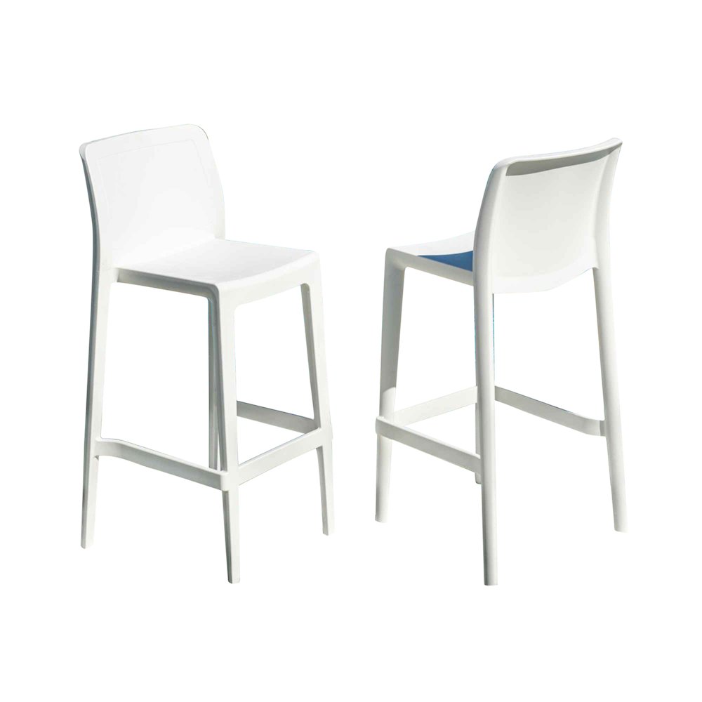 Luna Set of 2 Barstools - White. Picture 1