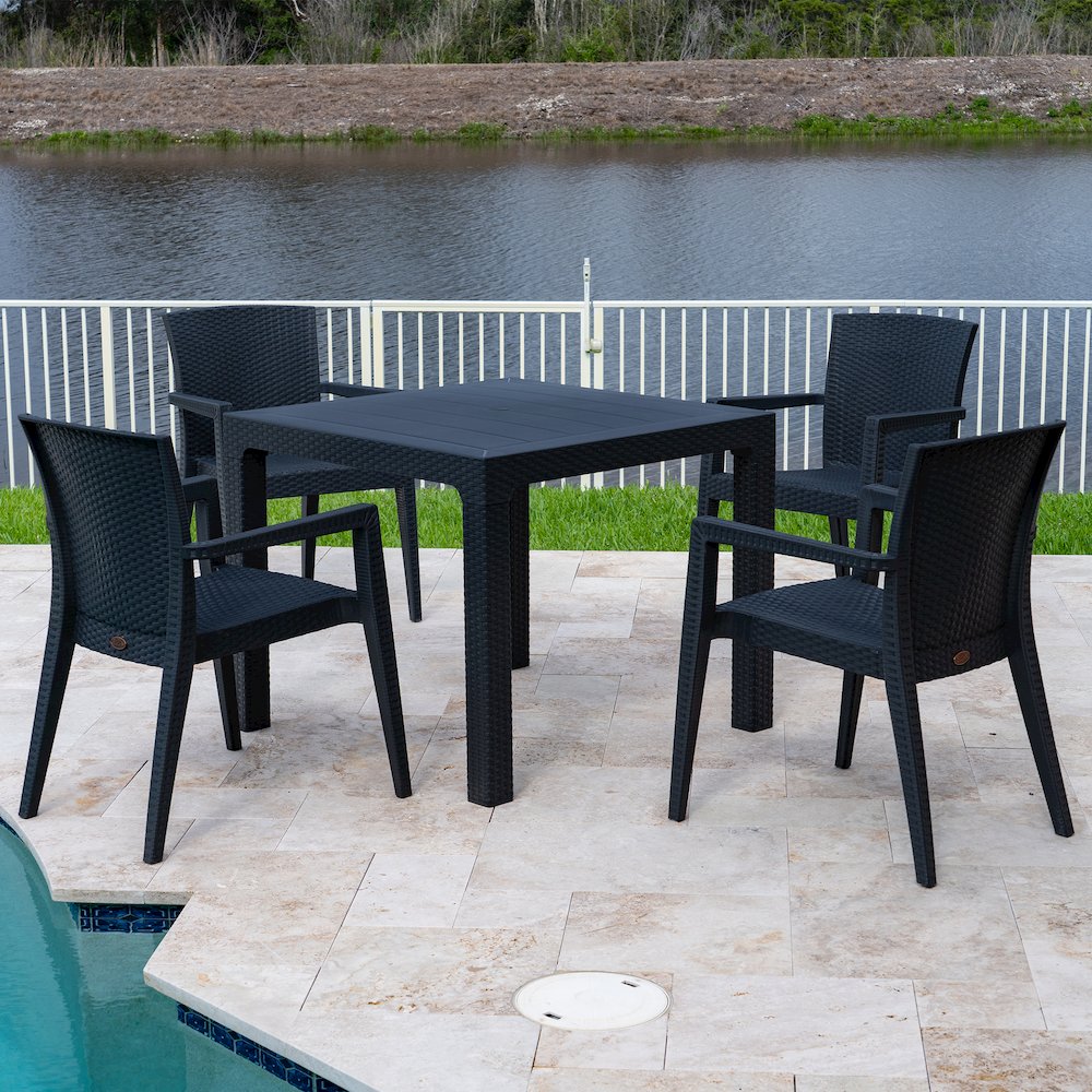 Montana 5-Piece Dining Set-Anthracite. Picture 2