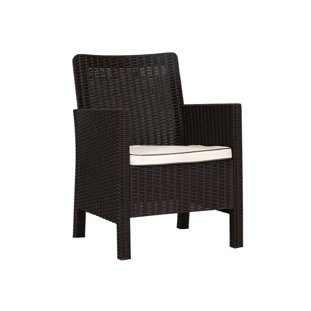 Nova 4-Piece Settee Set with Loveseat and Cushions-Brown. Picture 2