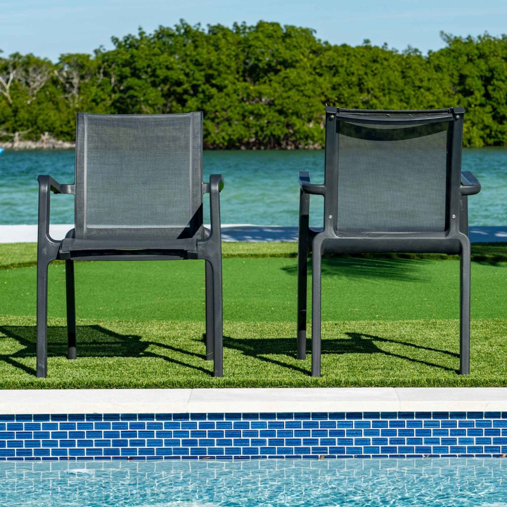 Paris Set of 2 Sling Armchairs - Anthracite. Picture 3