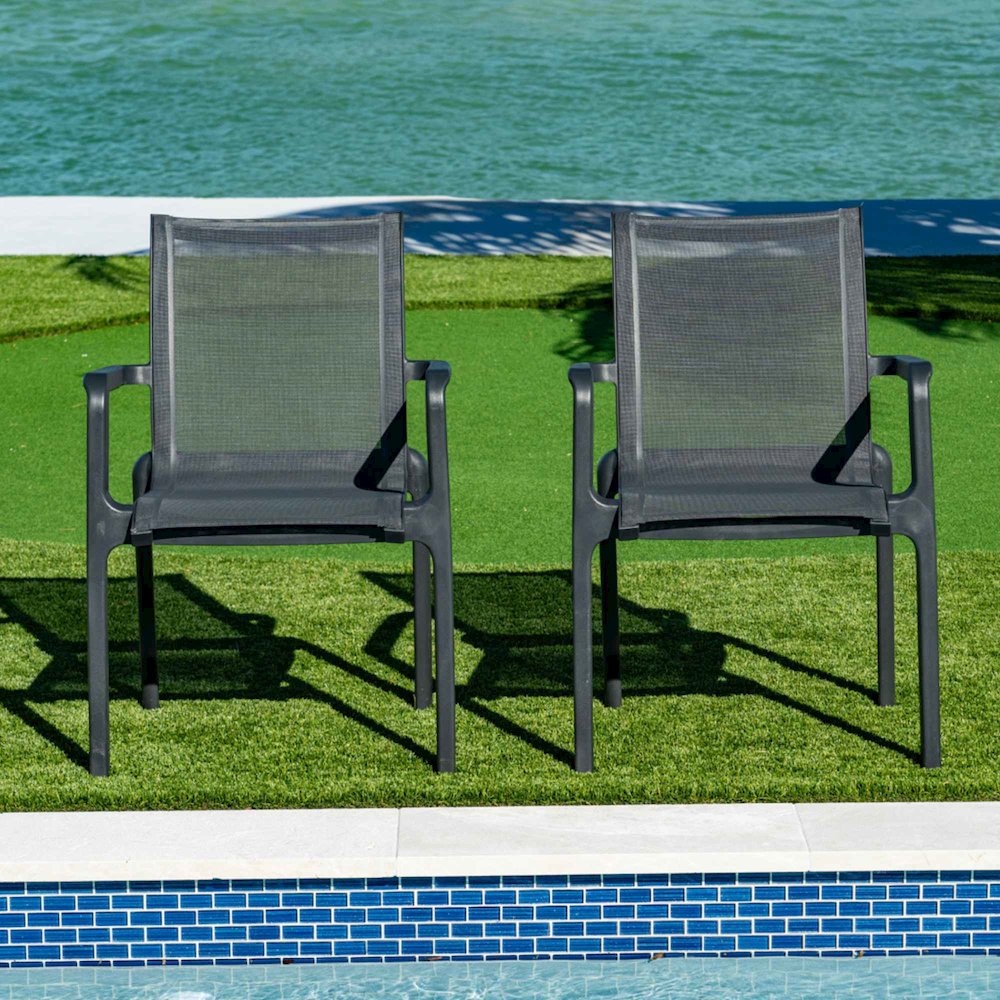 Paris Set of 2 Sling Armchairs - Anthracite. Picture 4
