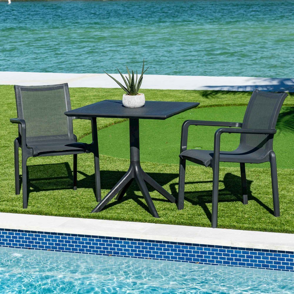 Paris Set of 2 Sling Armchairs - Anthracite. Picture 6