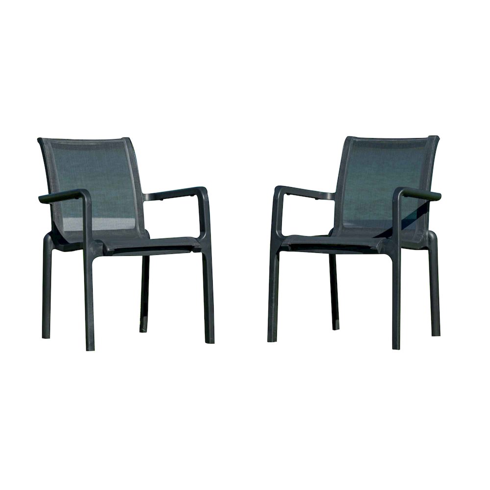Paris Set of 2 Sling Armchairs - Anthracite. Picture 1